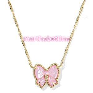 Haley Bow Gold Short Pendant Necklace